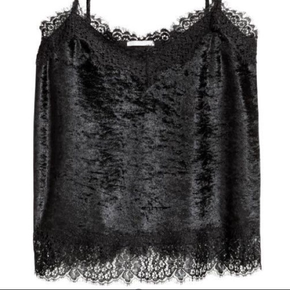 H&M Crushed Velvet Lace Camisole - Picture 2 of 2